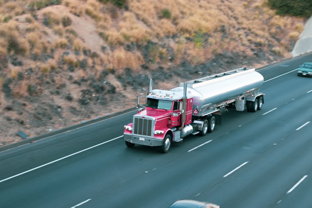 Fresno, CA – A big rig lost control on wet Fresno Highway and slid off